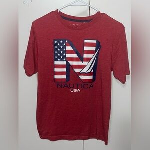 Nautica Men's Red American Flag Tee